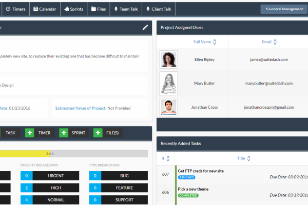 suitedash project management